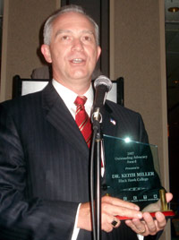 Dr. Keith Miller accepts ICCTA's 2007 Advocacy Award.